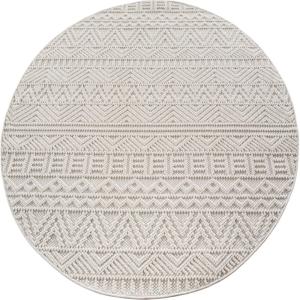 Tapis Rond bouclés à relief Crème 120x120cm