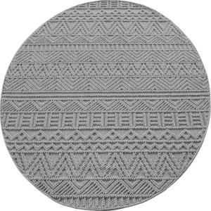 Tapis Rond bouclés à relief Gris 120x120cm