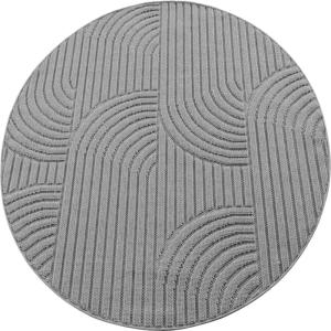 Tapis Rond bouclés à relief Gris 80x80cm