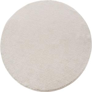 Tapis Rond bouclés à relief Uni Crème 200x200cm