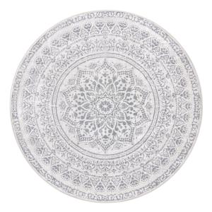 Tapis rond de 160 cm de diamètre style bohème gris tourtere…