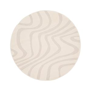 Tapis rond design avec effet relief beige 160x160