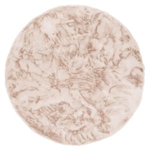 Tapis rond en fausse fourrure beige 80x80 cm