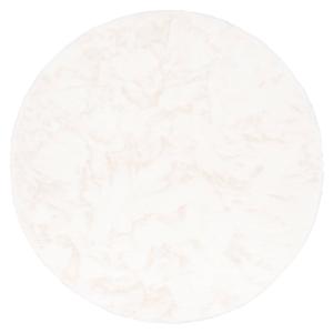 Tapis rond en fausse fourrure blanc 120x120 cm