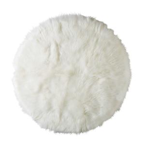 Tapis rond en fausse fourrure blanche D.140cm FURIL