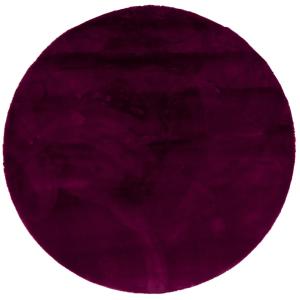 Tapis rond en fausse fourrure fuchsia 80x80 cm