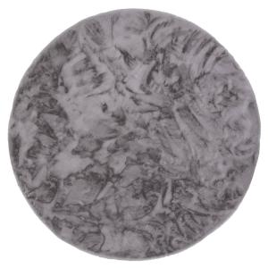 Tapis rond en fausse fourrure gris 120x120 cm