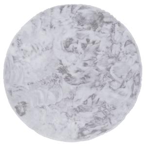 Tapis rond en fausse fourrure gris clair 120x120 cm