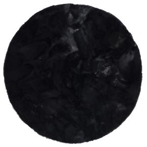 Tapis rond en fausse fourrure noir 160x160 cm