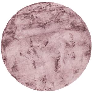 Tapis rond en fausse fourrure rose framboise 80x80 cm
