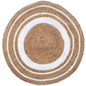 Tapis rond en jute et coton