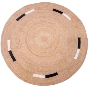 Tapis rond en jute naturelle tissée marron 130 x 130 cm