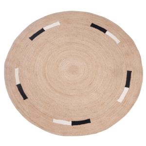 Tapis rond en jute naturelle tissée marron 180 x 180 cm