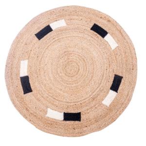 Tapis rond en jute naturelle tissée marron 90 x 90 cm