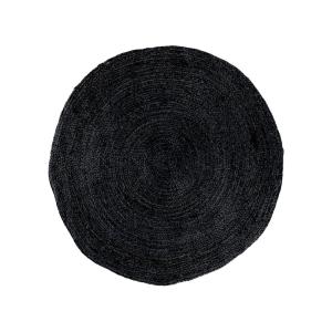 Tapis rond en jute noire noir D180 cm