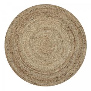 Tapis rond en jute, tapis tissé à la main, beige Ø100 cm