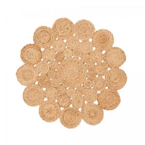 Tapis rond en jute tissé main idéal tapis d'entrée, beige Ø…