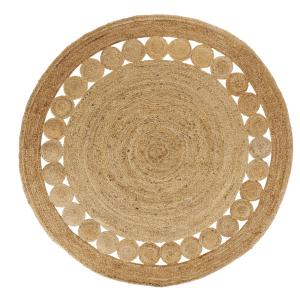 Tapis rond en jute tissé marron D160