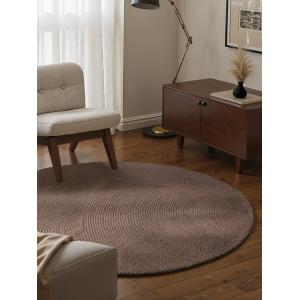 Tapis Rond en Laine motifs arcs Taupe 200x200cm