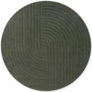 Tapis rond en laine tuftée main Vert 150cm