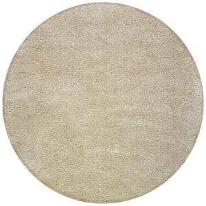 Tapis rond en polyester recyclé beige Diam. 180