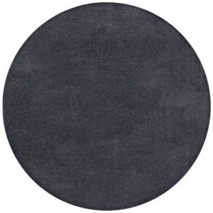 Tapis rond en polyester recyclé gris