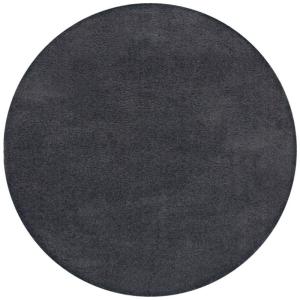 Tapis rond en polyester recyclé gris Diam. 133