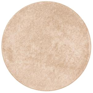 Tapis rond en velours beige 200x200 cm