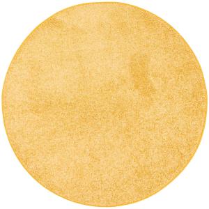 Tapis rond en velours jaune curry 100x100 cm