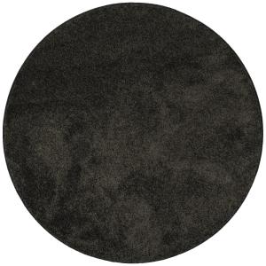Tapis rond en velours noir 100x100 cm