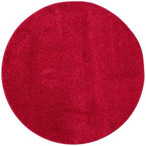 Tapis rond en velours rouge 100x100 cm