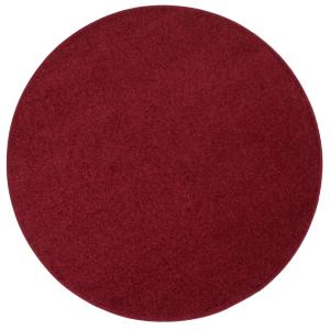 Tapis rond en velours vin rouge 160x160 cm