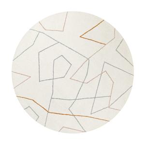 Tapis rond fait main pure laine vierge et viscose design bl…