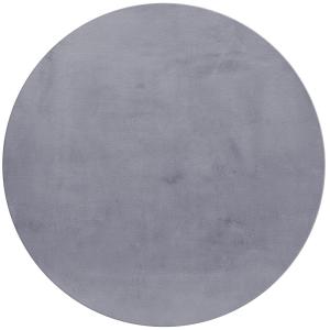 Tapis rond fausse Fourrure toucher doux Gris 120x120cm