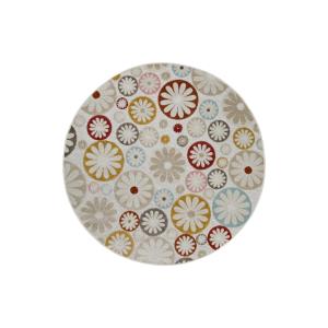 Tapis rond intérieur/extérieur rond bohème motif floral pas…