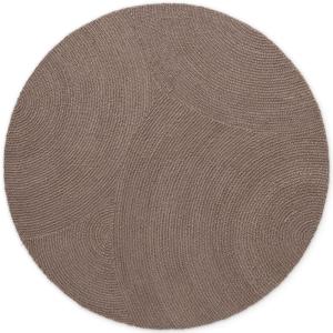 Tapis Rond Laine ELENA motifs arcs Taupe 200x200cm
