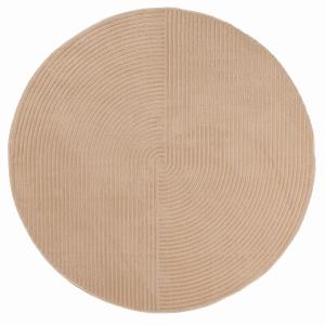 Tapis rond motif arc en relief - Beige - D120 cm