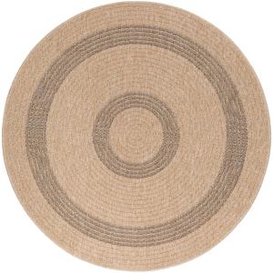 Tapis rond Naturel aspect jute Beige Gris 160x160cm