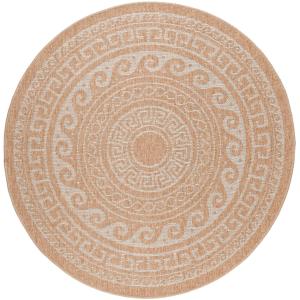 Tapis rond Naturel aspect jute Motif Beige Crème 200x200cm