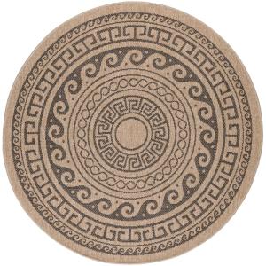 Tapis rond Naturel aspect jute Motif Beige Gris 200x200cm