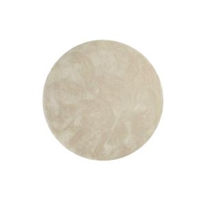 Tapis rond poils longs douces microfibre beige sable 200 D