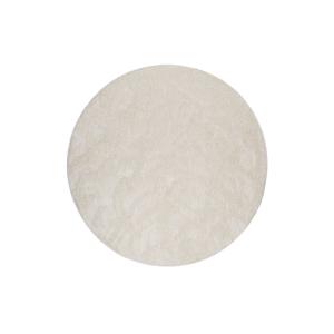 Tapis rond poils longs doux brillant blanc crème 120 rd.