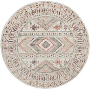 Tapis Rond Scandinave Bohème Multicolore/Rose Ø 160