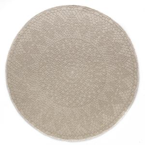 Tapis rond scandinave crochet beige 130x130, OEKO-TEX®