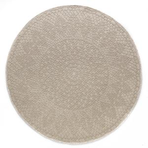 Tapis rond scandinave crochet beige 192x192, OEKO-TEX®