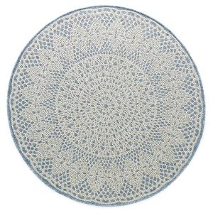 Tapis rond scandinave crochet gris 130x130, OEKO-TEX®