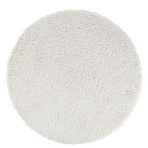 Tapis rond shaggy effet bouclé blanc D160