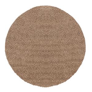 Tapis Rond Shaggy Uni Beige Foncé Ø 120