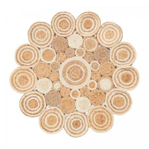 Tapis rond tissé main en jute idéal pour une chambre, beige…