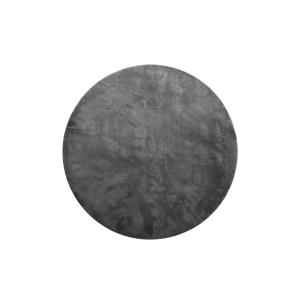 Tapis rond tufté mèches rases gris anthracite 120 D
